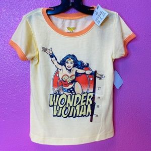 Toddler girls Wonder Woman short t-shirt yellow 2T